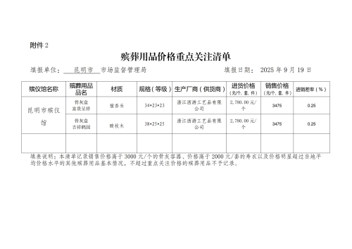 （昆明市殡仪馆）云南省市场监督管理局关于进一步加强殡葬领域重点环节价格监管工作的通知（附件2）_1